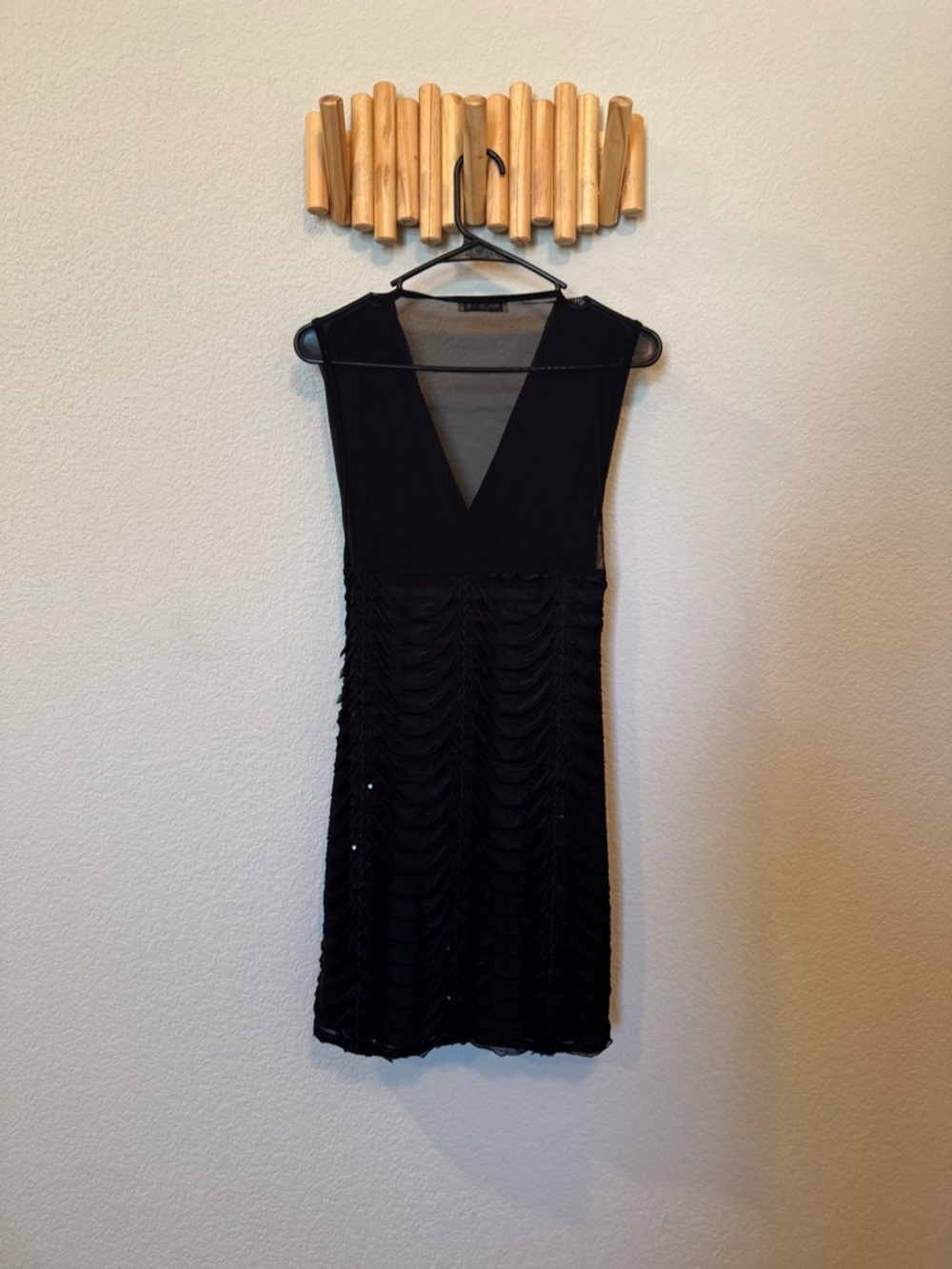 Black Sheer Ruched Cocktail Dress – Elegant & Flattering - Picture 3 of 5